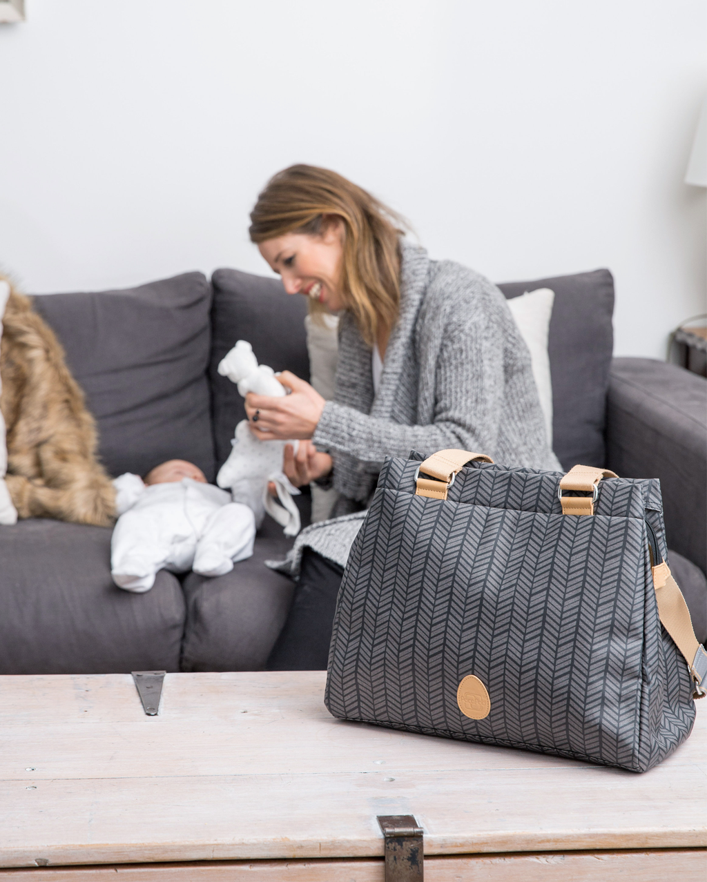 Richmond - charcoal herringbone